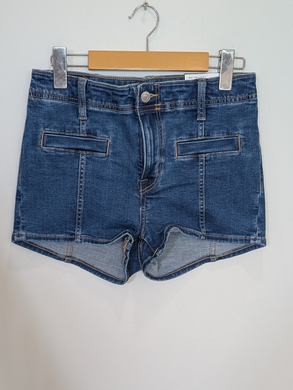 AMERICAN EAGLE | Women's Dark Blue Next Level Stretch High-Waisted Micro Shorts